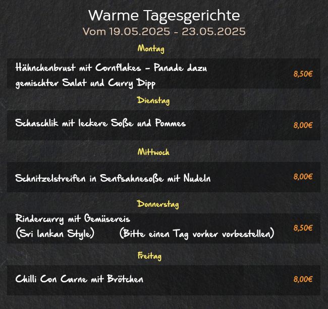 Warme Tagesgerichte