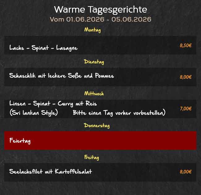Warme Tagesgerichte