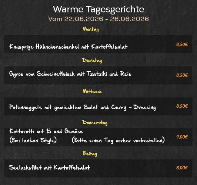 Warme Tagesgerichte