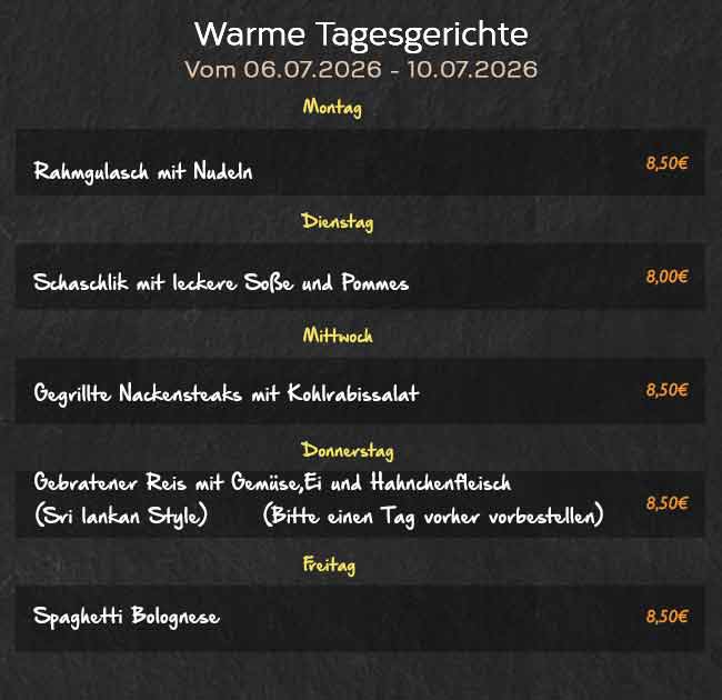 Warme Tagesgerichte