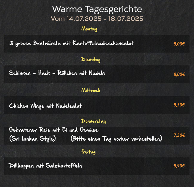 Warme Tagesgerichte