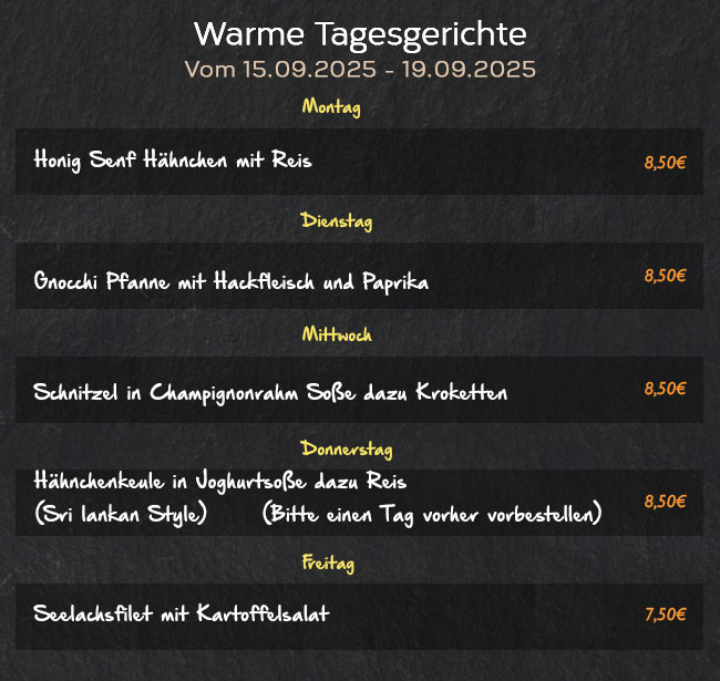 Warme Tagesgerichte