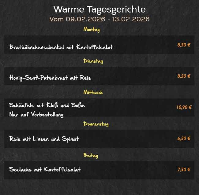 Warme Tagesgerichte